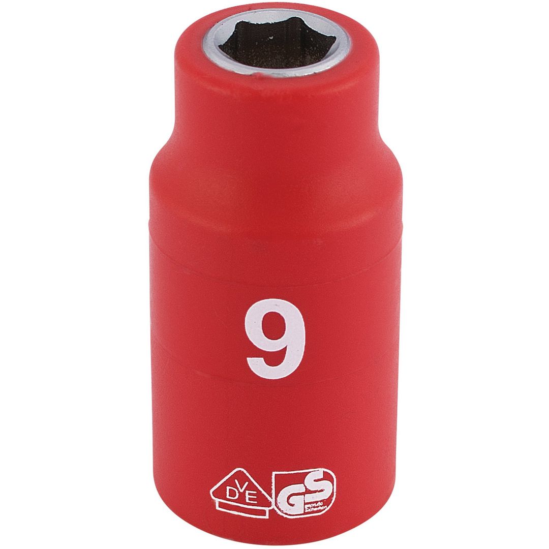 Draper Expert 31556 Fully Insulated Vde Socket 3/8in Sq. Dr. 9Mm each - Image 1