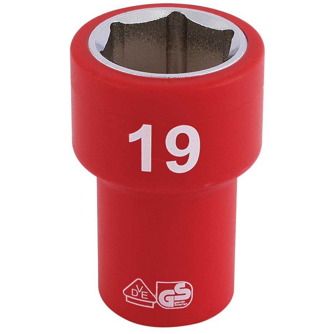 Draper Expert 31740 Fully Insulated Vde Socket 3/8in Sq. Dr. 19Mm each - Image 1