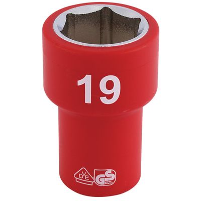 Draper Expert 31740 Fully Insulated Vde Socket 3/8in Sq. Dr. 19Mm each