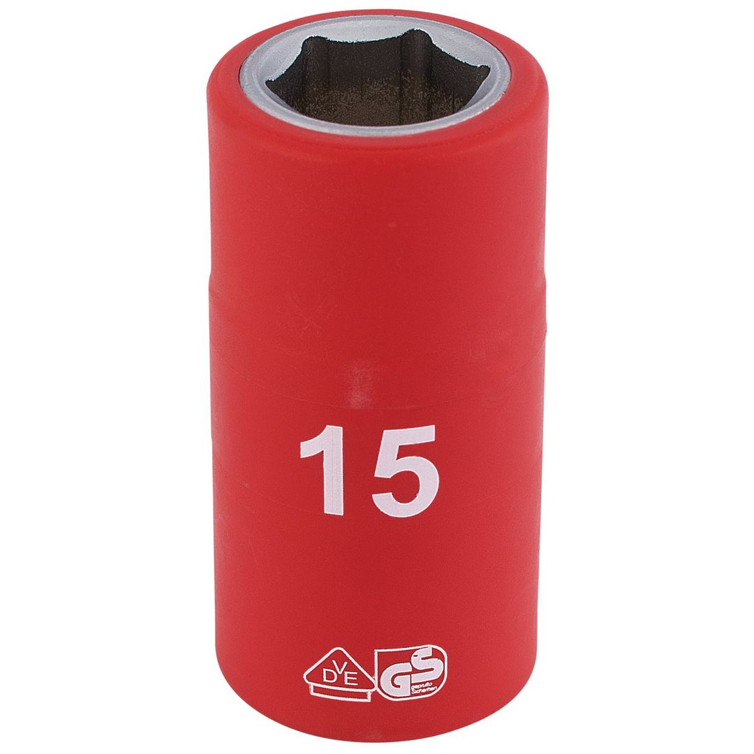 Draper Expert 31835 Fully Insulated Vde Socket 1/2in Sq. Dr. 15Mm each - Image 1
