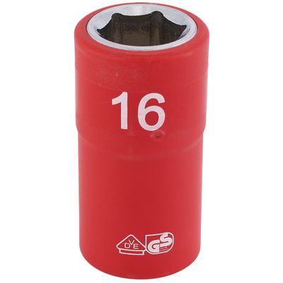Draper Expert 31843 Fully Insulated Vde Socket 1/2in Sq. Dr. 16Mm each