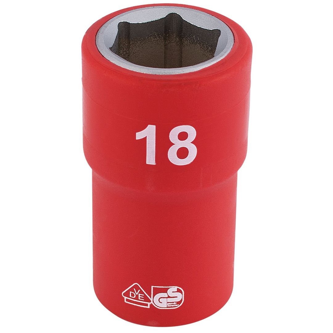 Draper Expert 31869 Fully Insulated Vde Socket 1/2in Sq. Dr. 18Mm each - Image 1