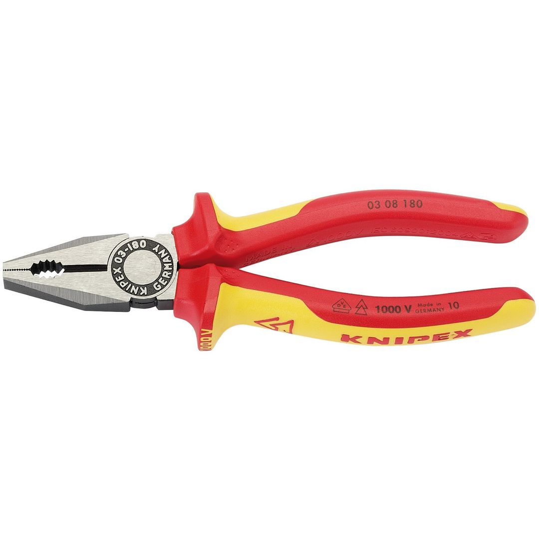 Knipex 31918 03 08 180Uksbe Vde Fully Insulated Combination Pliers 180Mm each - Image 1