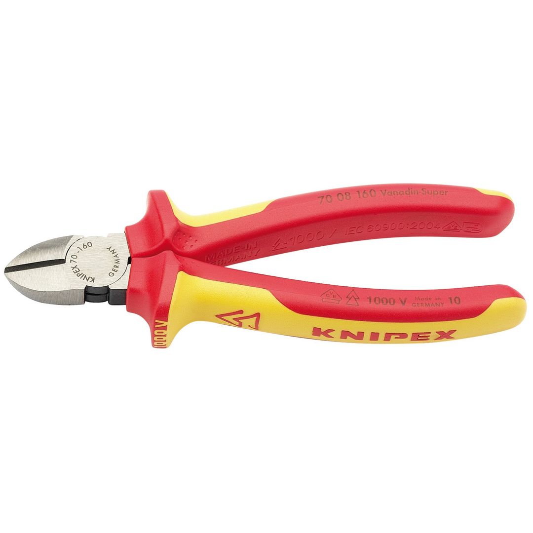 Knipex 31926 70 08 160Uksbe Vde Fully Insulated Diagonal Side Cutters 160Mm each - Image 1