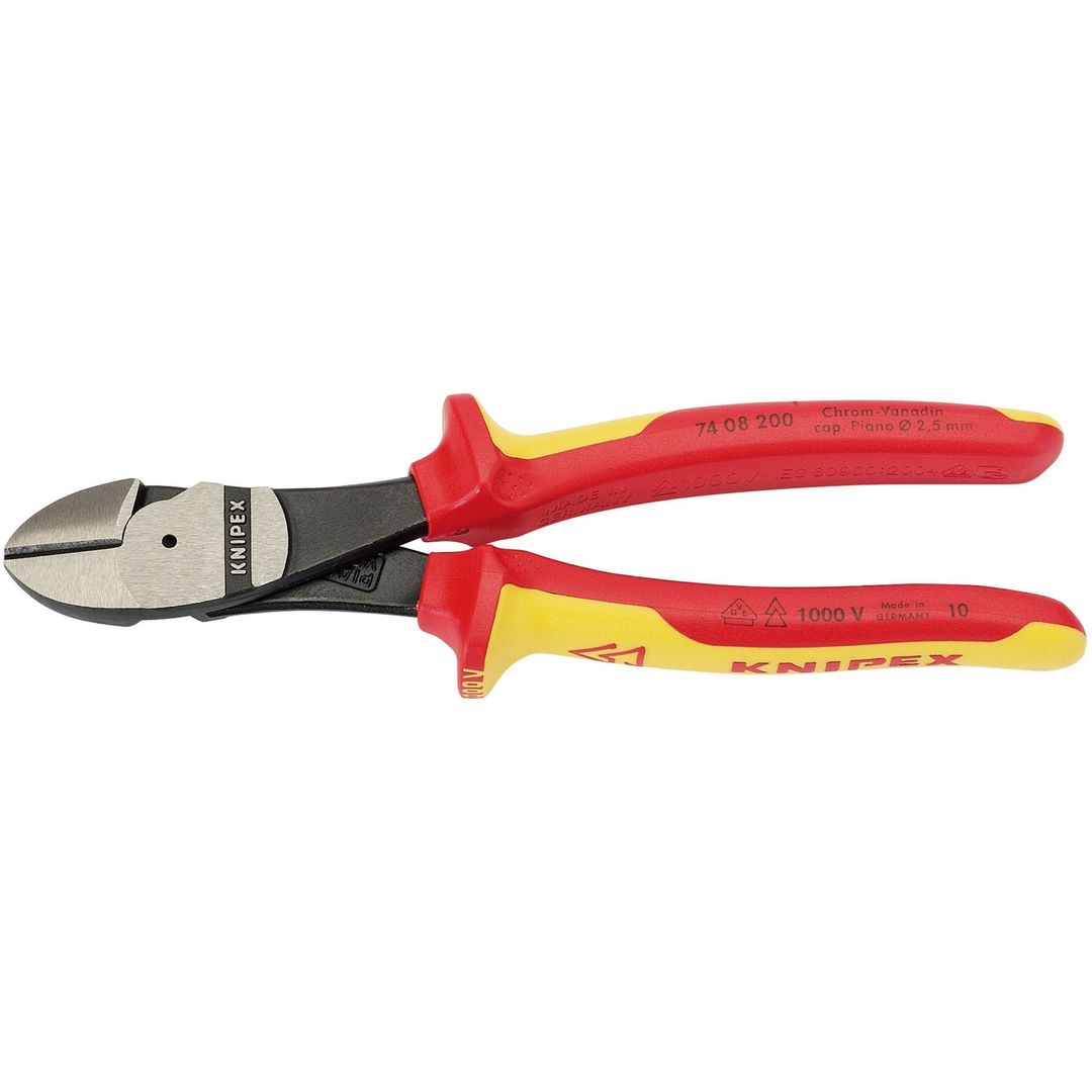 Knipex 31929 74 08 200Uksbe Vde Fully Insulated High Leverage Diagonal Side Cutters 200Mm each - Image 1