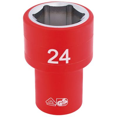 Draper Expert 31954 Fully Insulated Vde Socket 1/2in Sq. Dr. 24Mm each