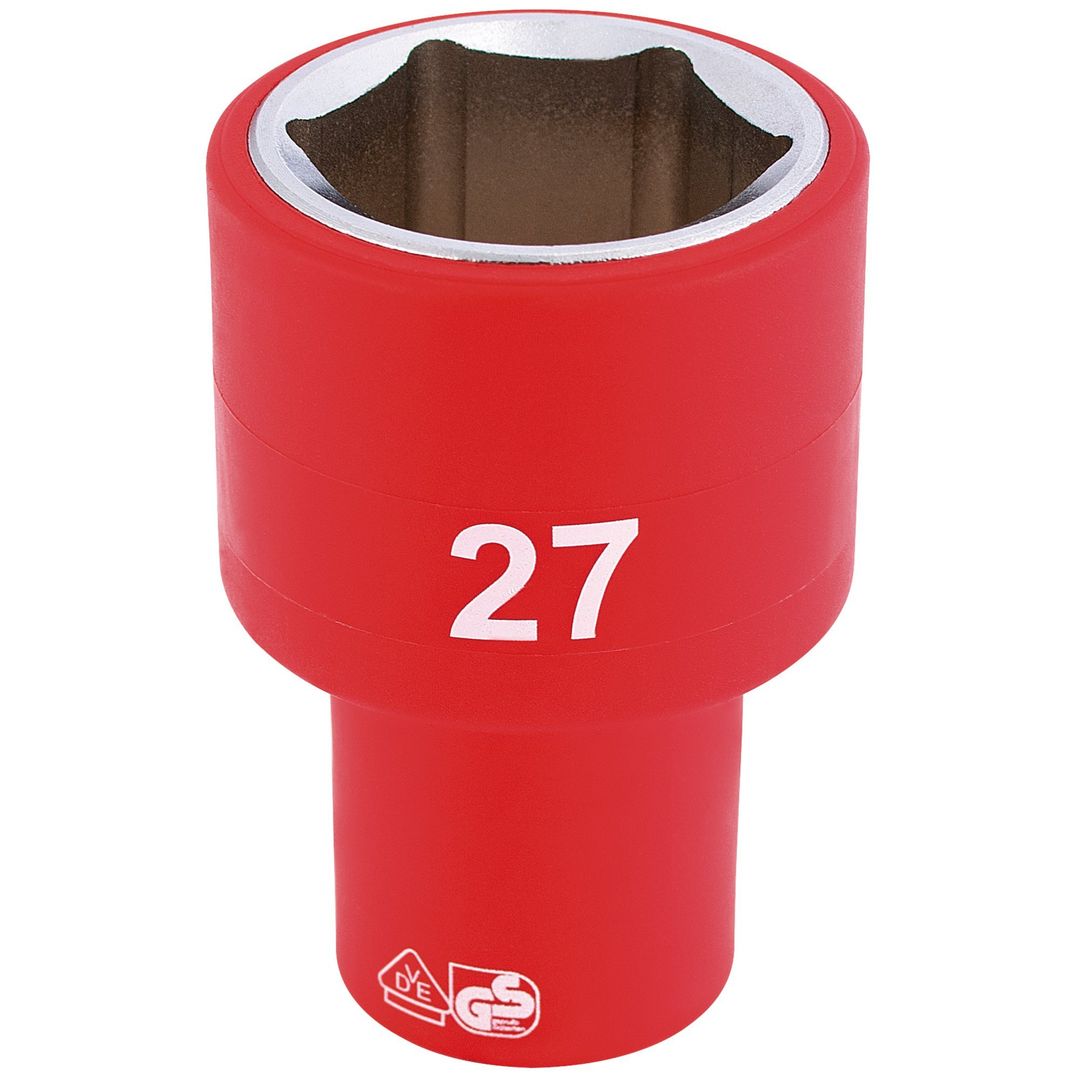 Draper Expert 31964 Fully Insulated Vde Socket 1/2in Sq. Dr. 27Mm each - Image 1