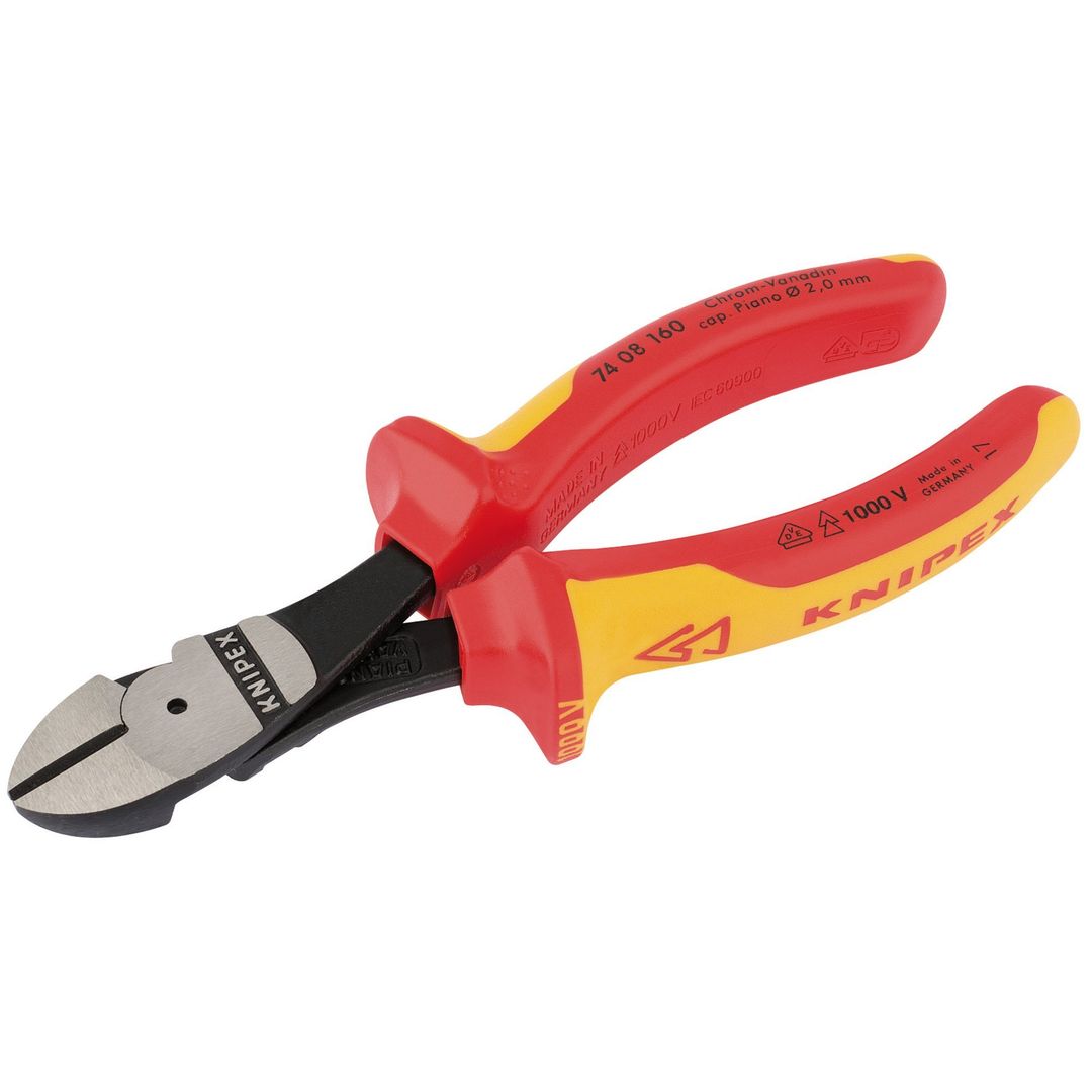 Knipex 32022 74 08 160Uksbe Vde Fully Insulated High Leverage Diagonal Side Cutters 160Mm each - Image 1