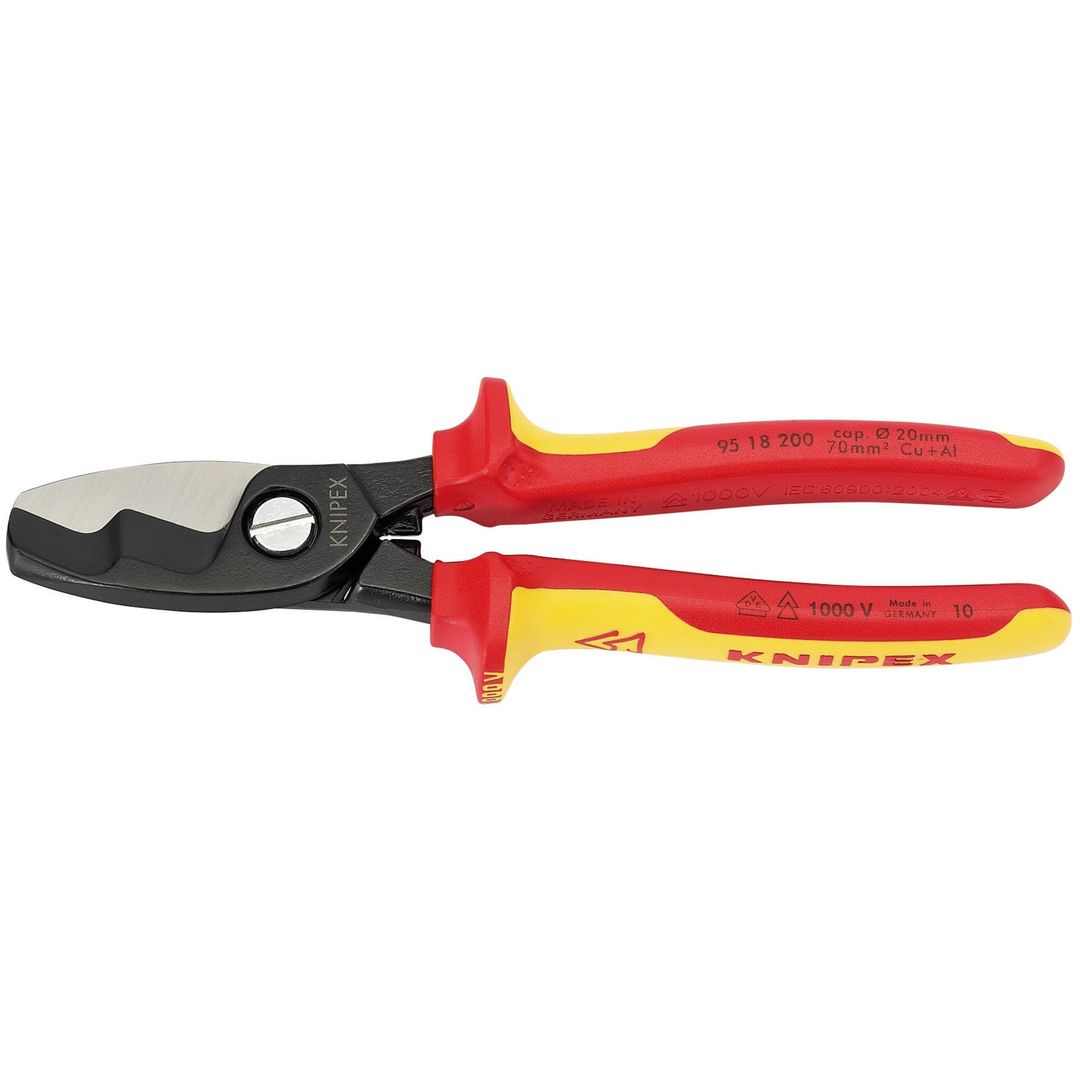 Knipex 32023 95 18 200Uksbe Vde Fully Insulated Cable Shears 200Mm each - Image 1
