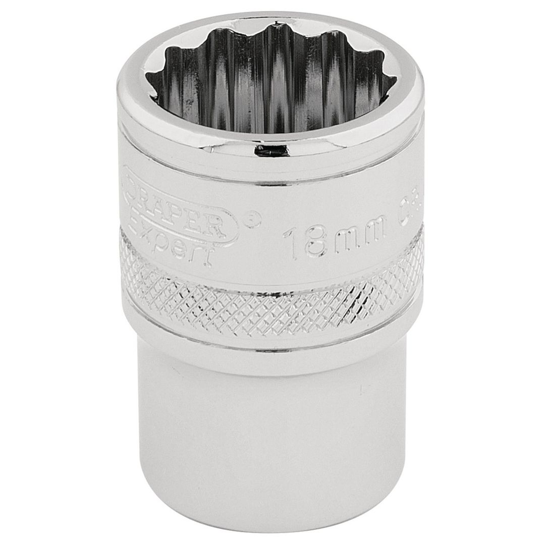 Draper Expert 33202 Hi-Torq® 12 Point Socket 1/2in Sq. Dr. 18Mm each - Image 1