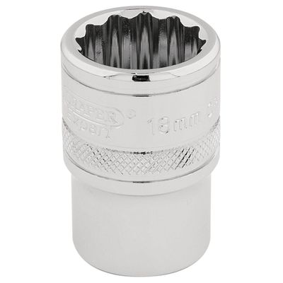 Draper Expert 33202 Hi-Torq® 12 Point Socket 1/2in Sq. Dr. 18Mm each