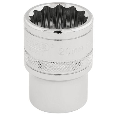 Draper Expert 33289 Hi-Torq® 12 Point Socket 1/2in Sq. Dr. 20Mm each