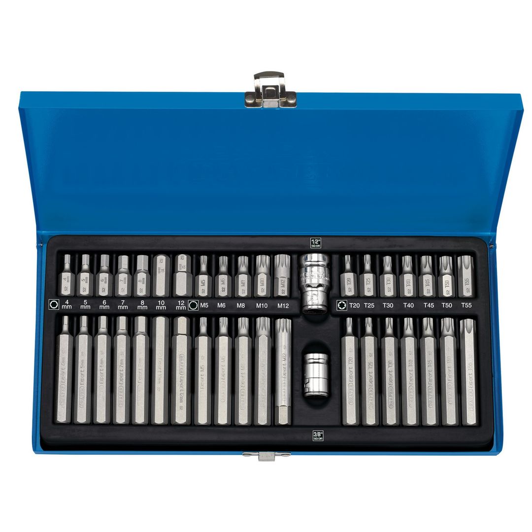 Draper Expert 33322 Tx-Star® Hex. & Spline Mechanicfts Bit Set 3/8 1/2in Sq. Dr. (40 Piece) per set - Image 1