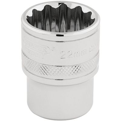 Draper Expert 33368 Hi-Torq® 12 Point Socket 1/2in Sq. Dr. 22Mm each