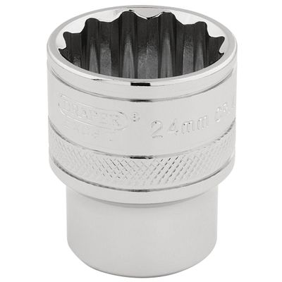 Draper Expert 33372 Hi-Torq® 12 Point Socket 1/2in Sq. Dr. 24Mm each