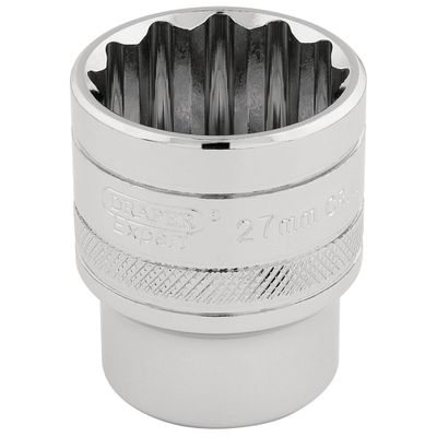 Draper Expert 33442 Hi-Torq® 12 Point Socket 1/2in Sq. Dr. 27Mm each