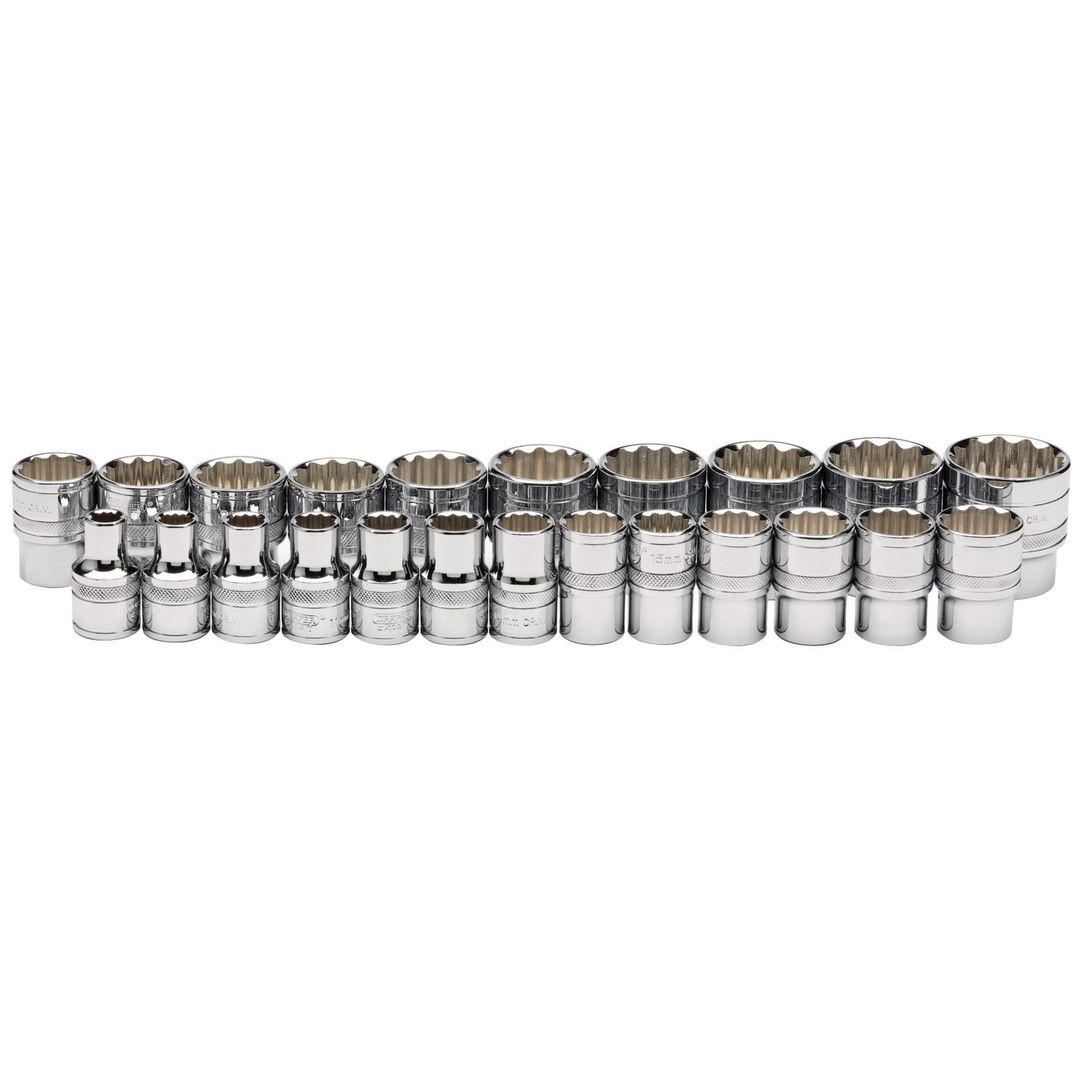 Draper Expert 34561 Loose Metric Socket Set 1/2in Sq. Dr. Polished Chrome (23 Piece) per set - Image 1