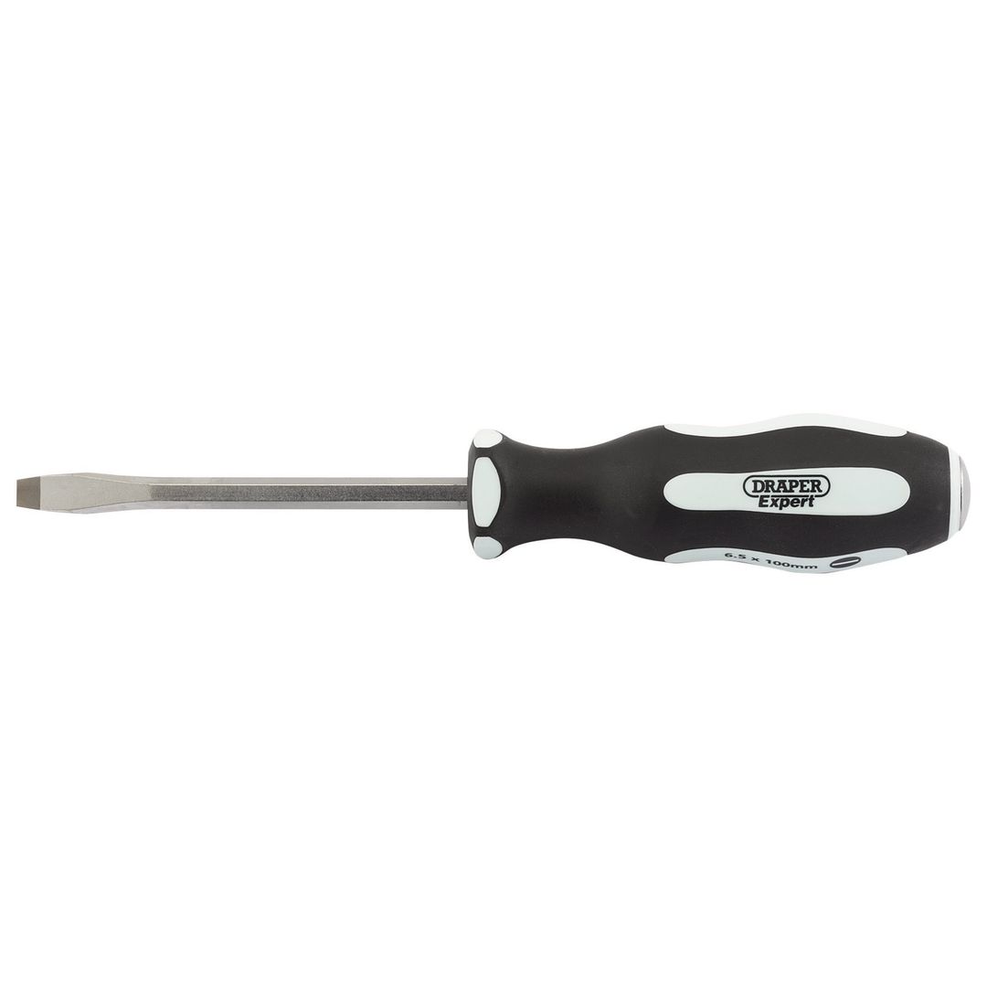 Draper Expert 35181 ftPound Thruft Plain Slot Soft Grip Screwdriver 6.5 X 100Mm each - Image 1