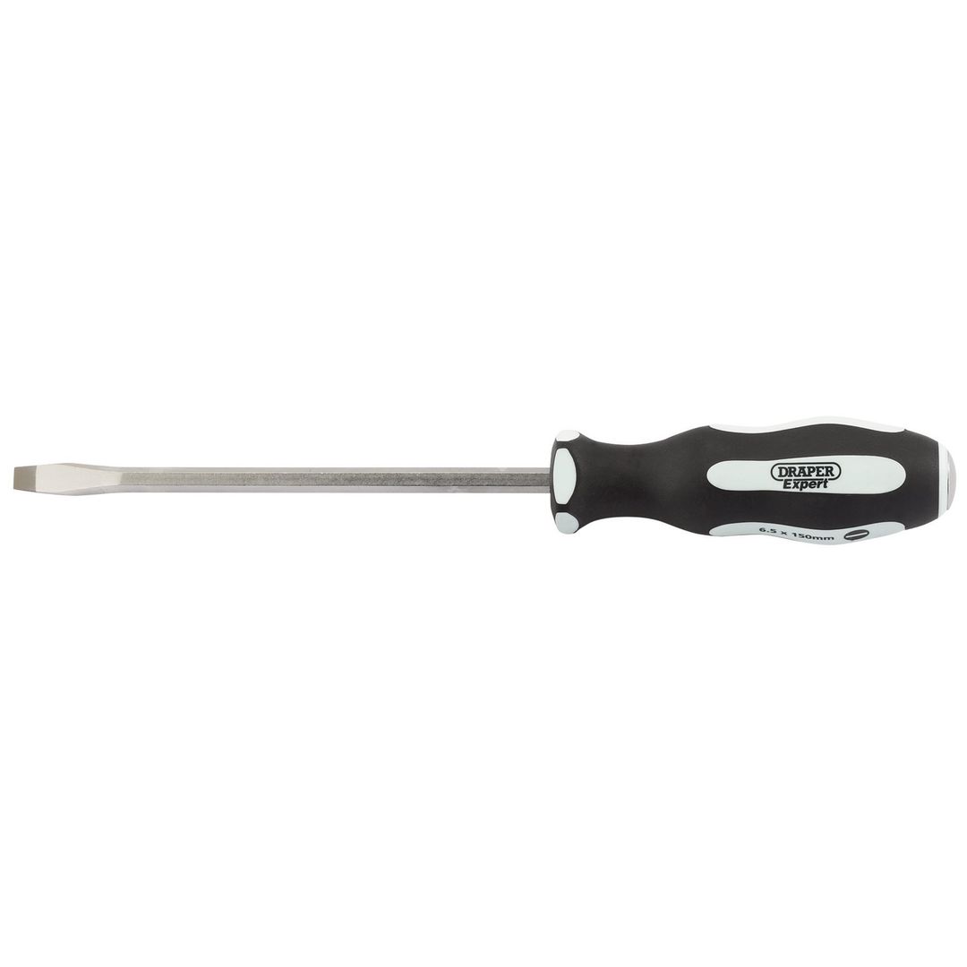 Draper Expert 35183 ftPound Thruft Plain Slot Soft Grip Screwdriver 6.5 X 150Mm each - Image 1