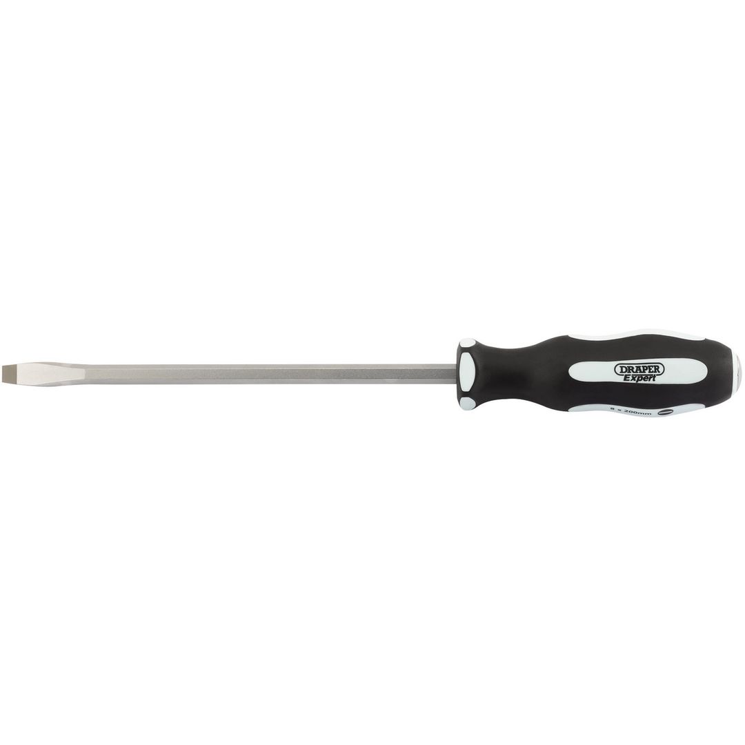 Draper Expert 35184 ftPound Thruft Plain Slot Soft Grip Screwdriver 8 X 200Mm each - Image 1