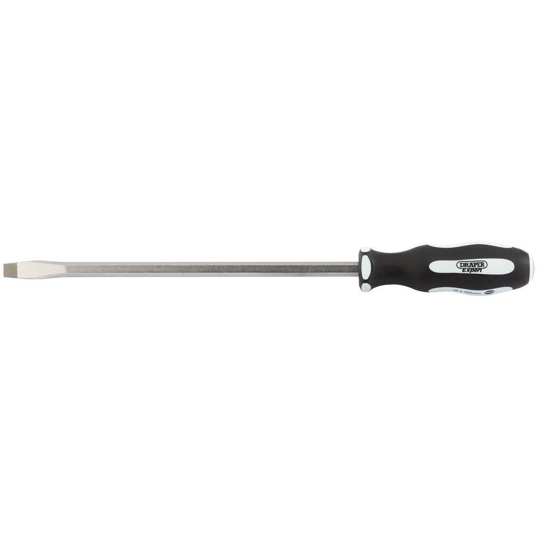 Draper Expert 35186 ftPound Thruft Plain Slot Soft Grip Screwdriver 10 X 250Mm each - Image 1