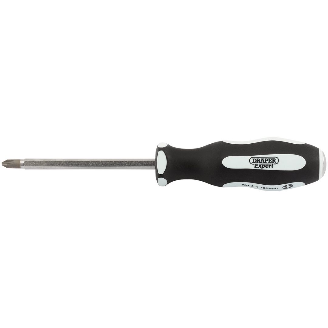 Draper Expert 35223 ftPound Thruft Cross Slot Soft Grip Screwdriver No.2 X 100Mm each - Image 1