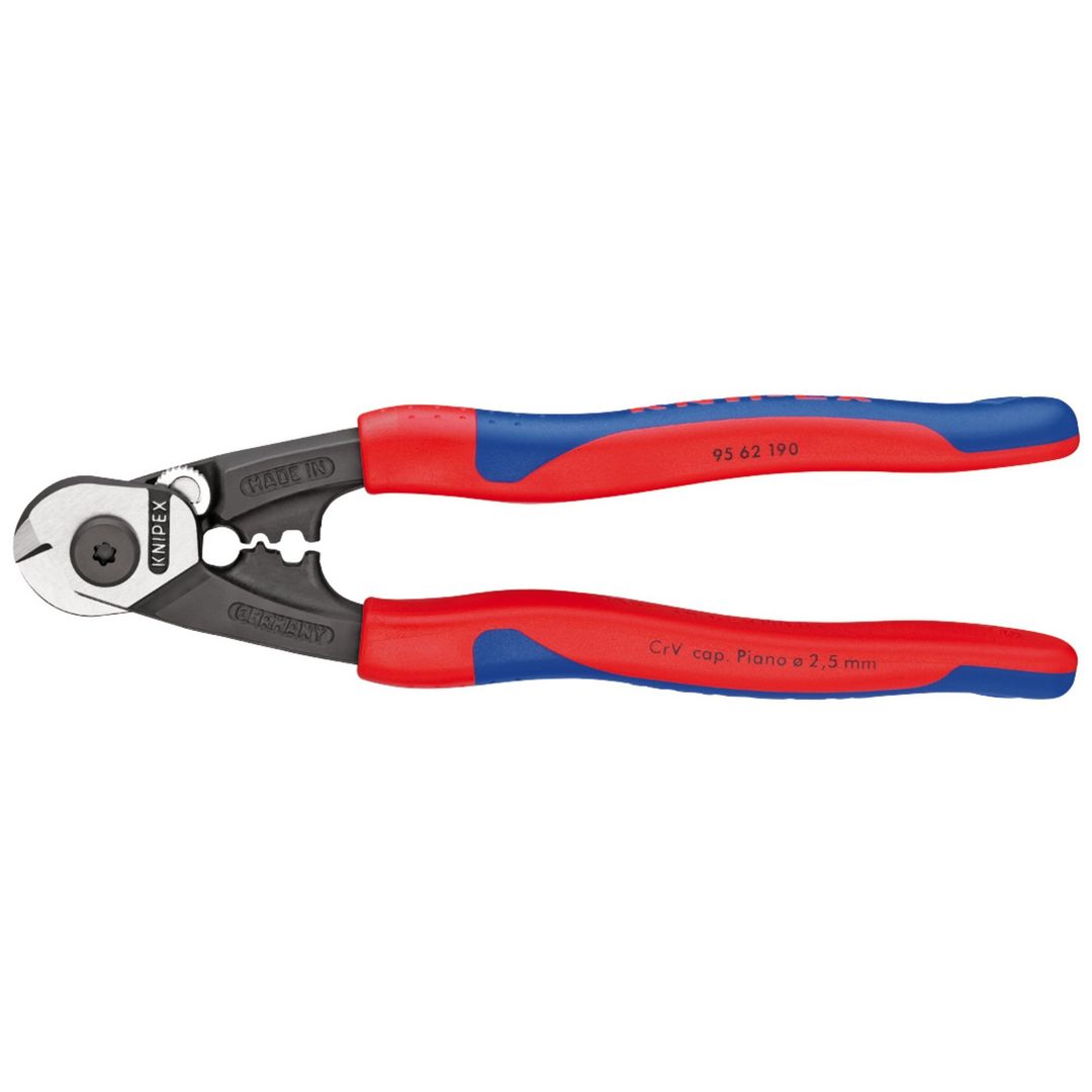 Knipex 36142 95 62 190 Forged Wire Rope Cutters With Heavy Duty Handles 190Mm each - Image 1