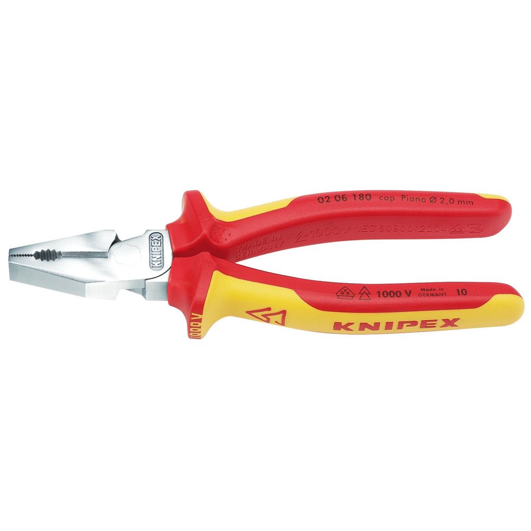 Knipex 49168 02 06 180 Fully Insulated High Leverage Combination Pliers 180Mm each - Image 1