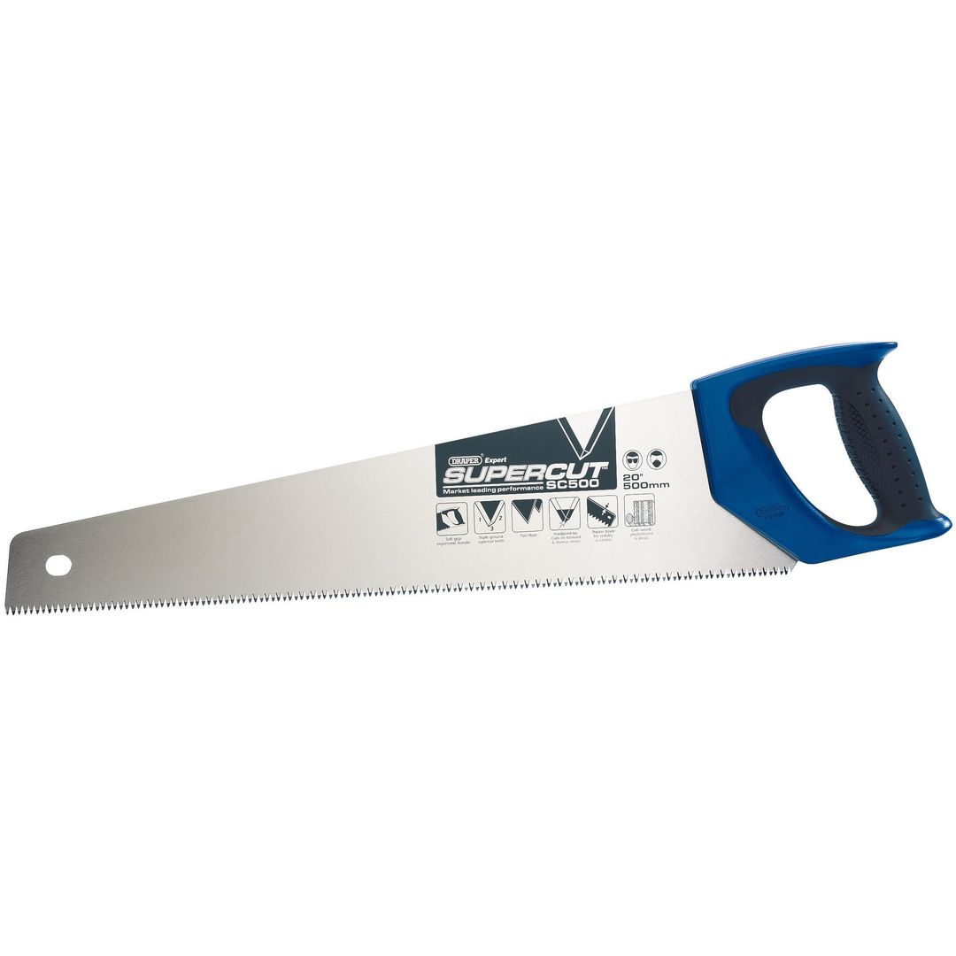 Draper Expert 49290 Supercut® Soft Grip Hardpoint Handsaw 500Mm/20in 7Tpi/8Ppi each - Image 1