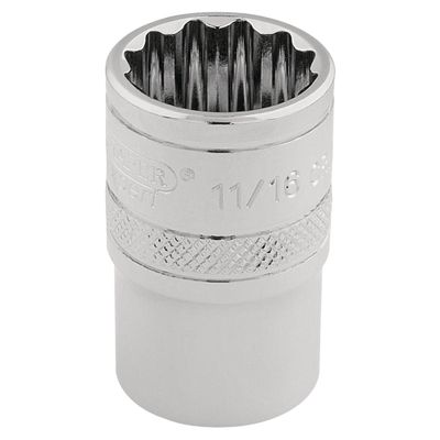 Draper Expert 49480 Hi-Torq® 12 Point Socket 3/8in Sq. Dr. 11/16in each