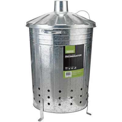 Draper Galvanised Garden Incinerator, 85L