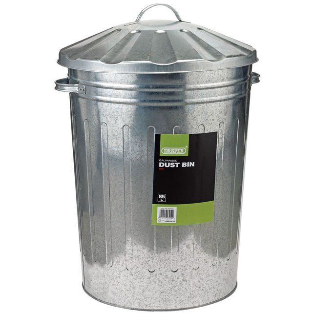 Draper Galvanised Dust Bin, 85L - Image 1