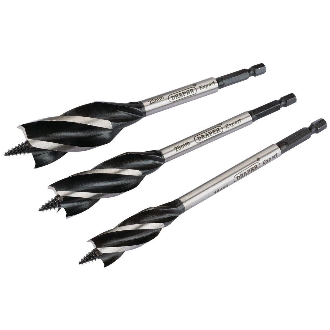 Draper Expert 54634 4 Fluted Auger Bit Set 165Mm (3 Piece) per set - Image 1