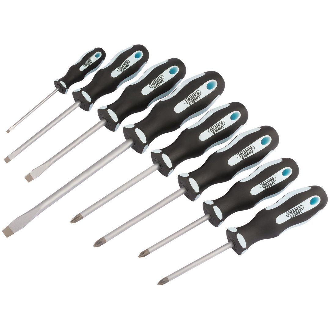 Draper Expert 63589 Heavy Duty Soft Grip Screwdriver Set (8 Piece) per set - Image 1