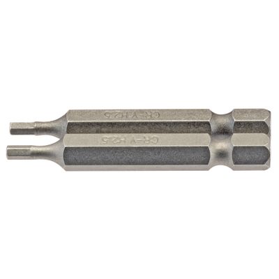Draper 64246 Hexagonal Insert Bit 2.5Mm 1/4in Hex 50Mm Long (Pack Of 2) per pack - Thumbnail 1