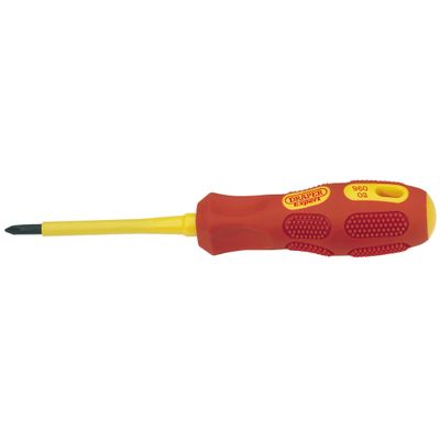 Draper Expert 69225 Vde Approved Fully Insulated Cross Slot Screwdriver No.1 X 80Mm (Sold Loose) each