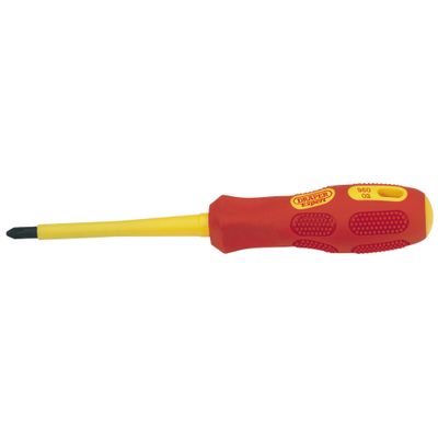 Draper Expert 69226 Vde Approved Fully Insulated Cross Slot Screwdriver No.2 X 100Mm (Sold Loose) each