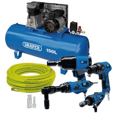 Draper Compressor & Air Tool Kit, 150L