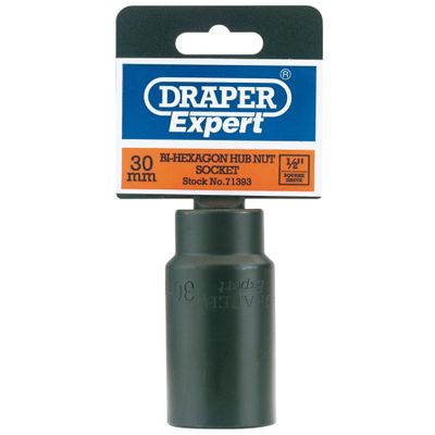 Draper Expert 71393 Hub Nut Impact Socket 1/2in Sq. Dr. 30Mm each