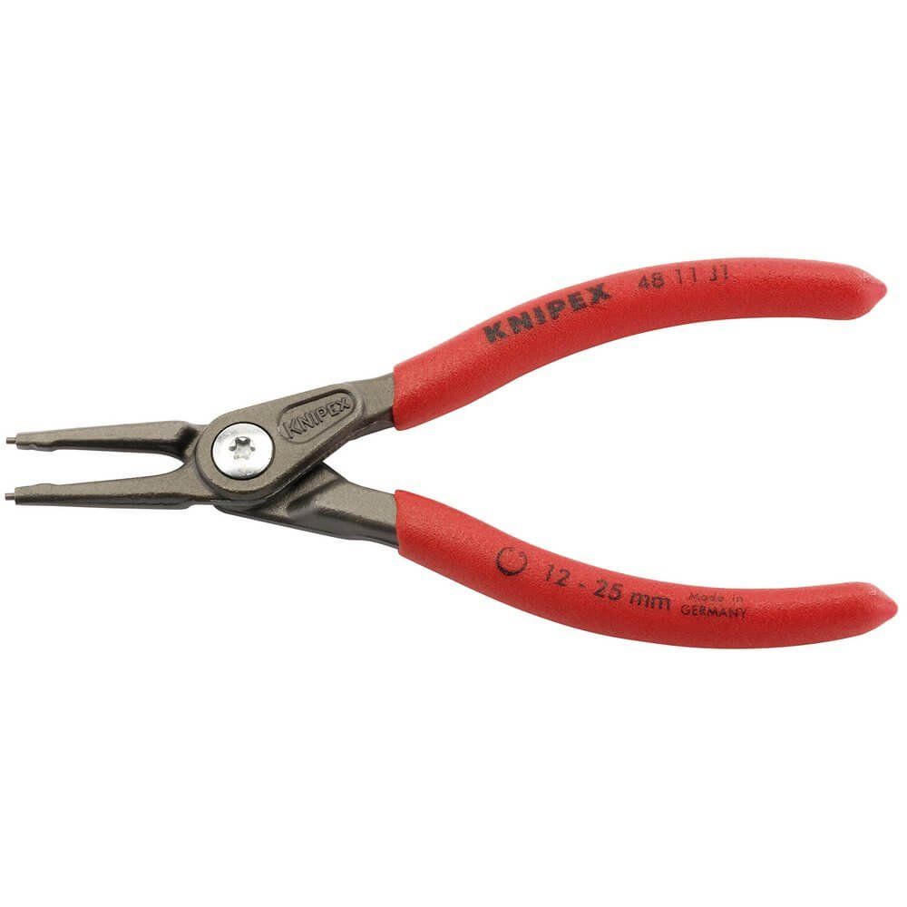 Knipex 48 11 J1 140mm Internal Straight Tip Circlip Pliers, 12 - 25mm Capacity - Image 1