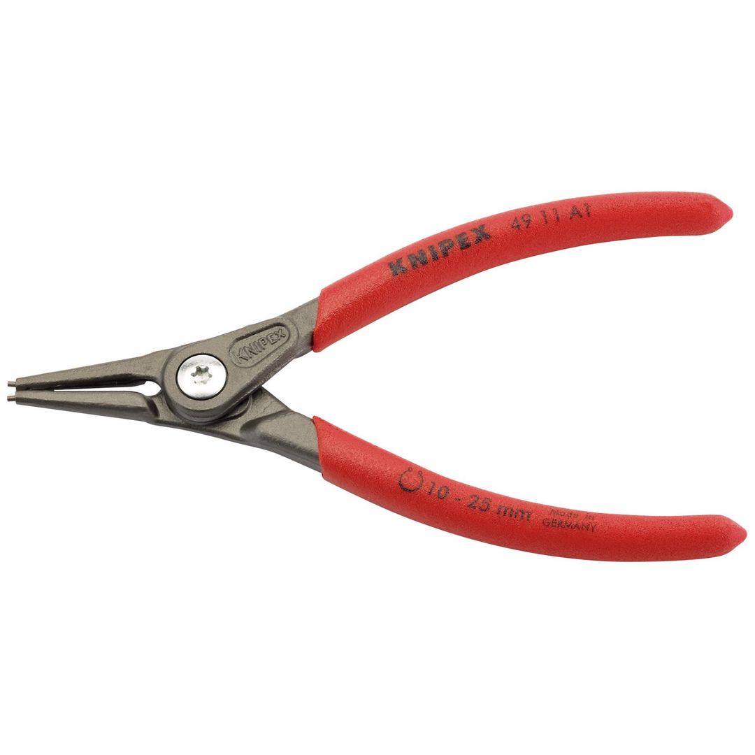 Knipex 75089 49 11 A1 140Mm External Straight Tip Circlip Pliers 10 - 25Mm Capacity each - Image 1
