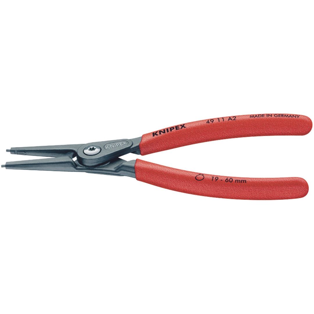 Knipex 75090 49 11 A2 180Mm External Straight Tip Circlip Pliers 19 - 60Mm Capacity each - Image 1