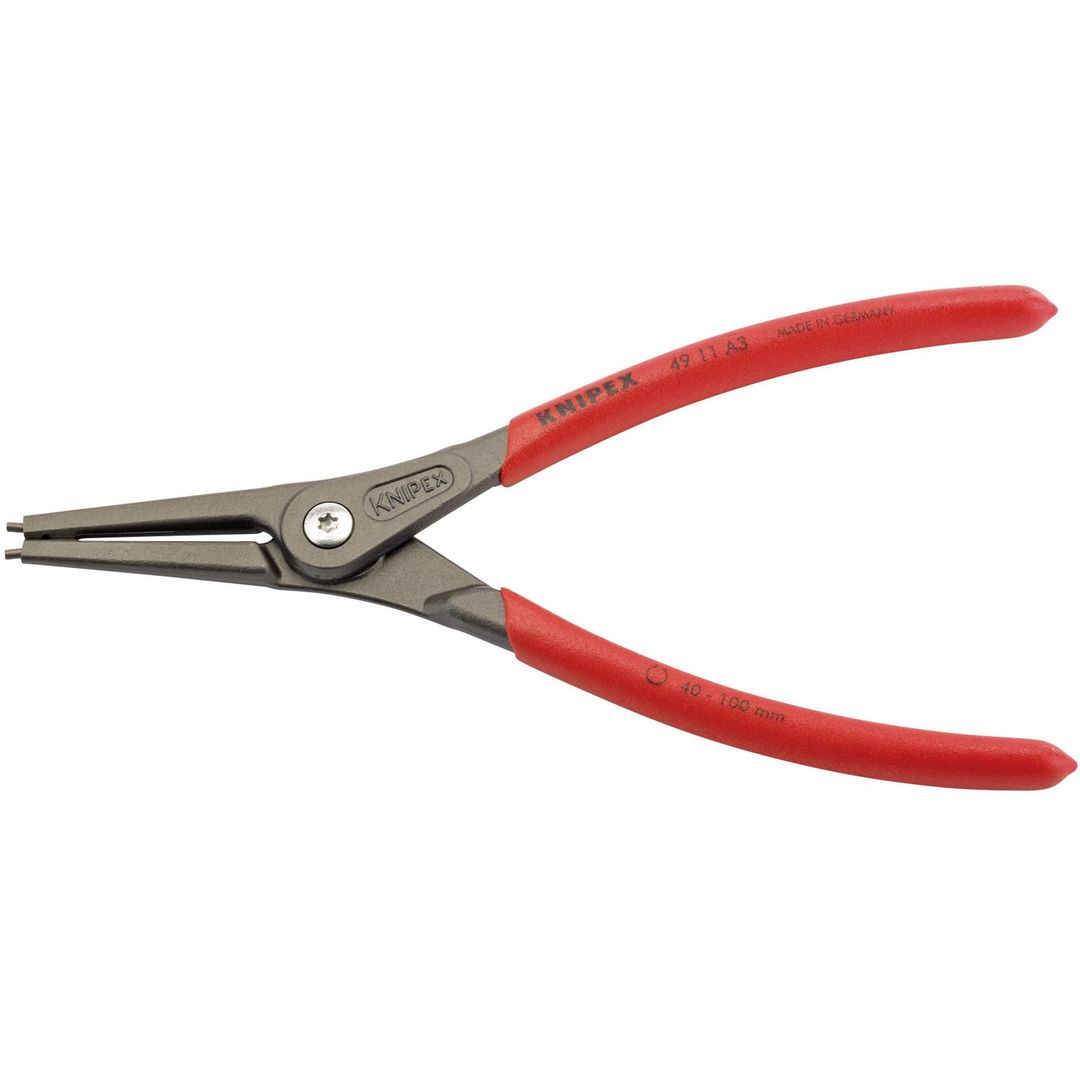 Knipex 75091 49 11 A3 225Mm External Straight Tip Circlip Pliers 40 - 100Mm Capacity each - Image 1