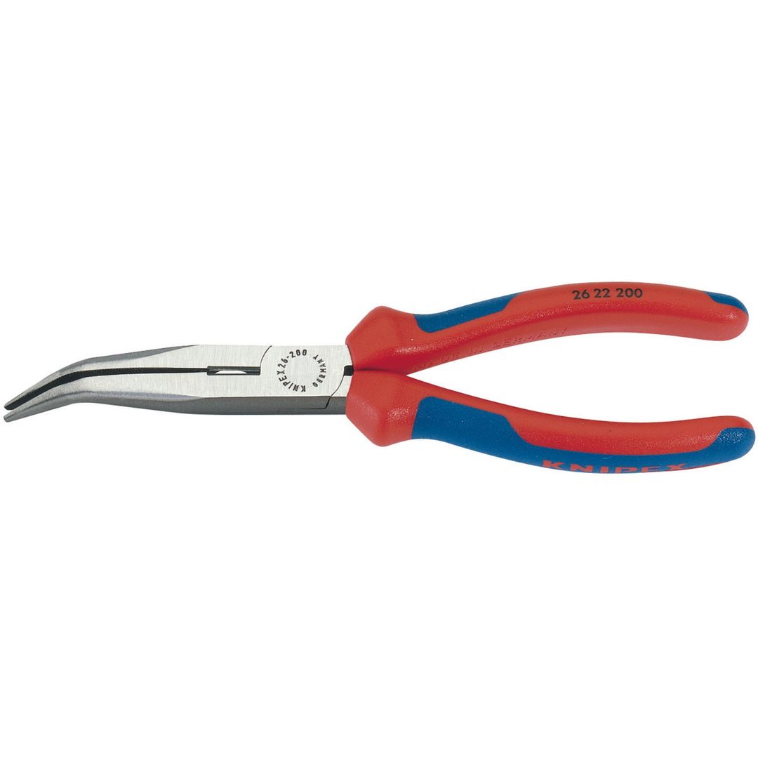 Knipex 77004 26 22 200 Angled Long Nose Pliers With Heavy Duty Handles 200Mm each - Image 1