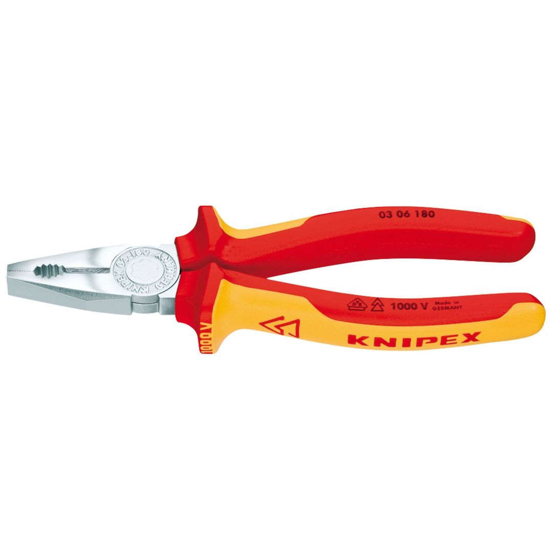 Knipex 81204 03 06 180 Sbe Fully Insulated Combination Pliers 180Mm each - Image 1