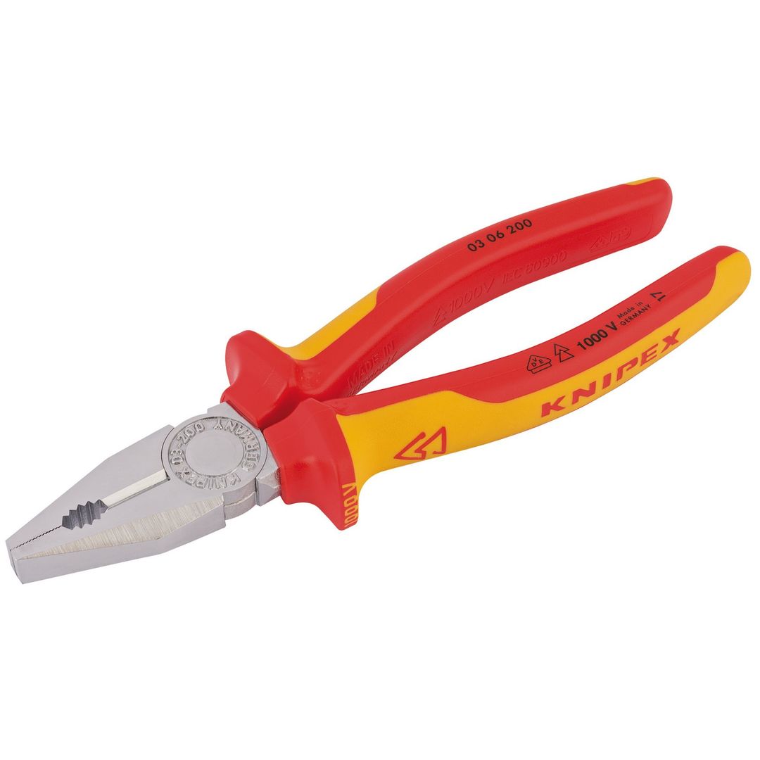 Knipex 81212 03 06 200 Sbe Fully Insulated Combination Pliers 200Mm each - Image 1
