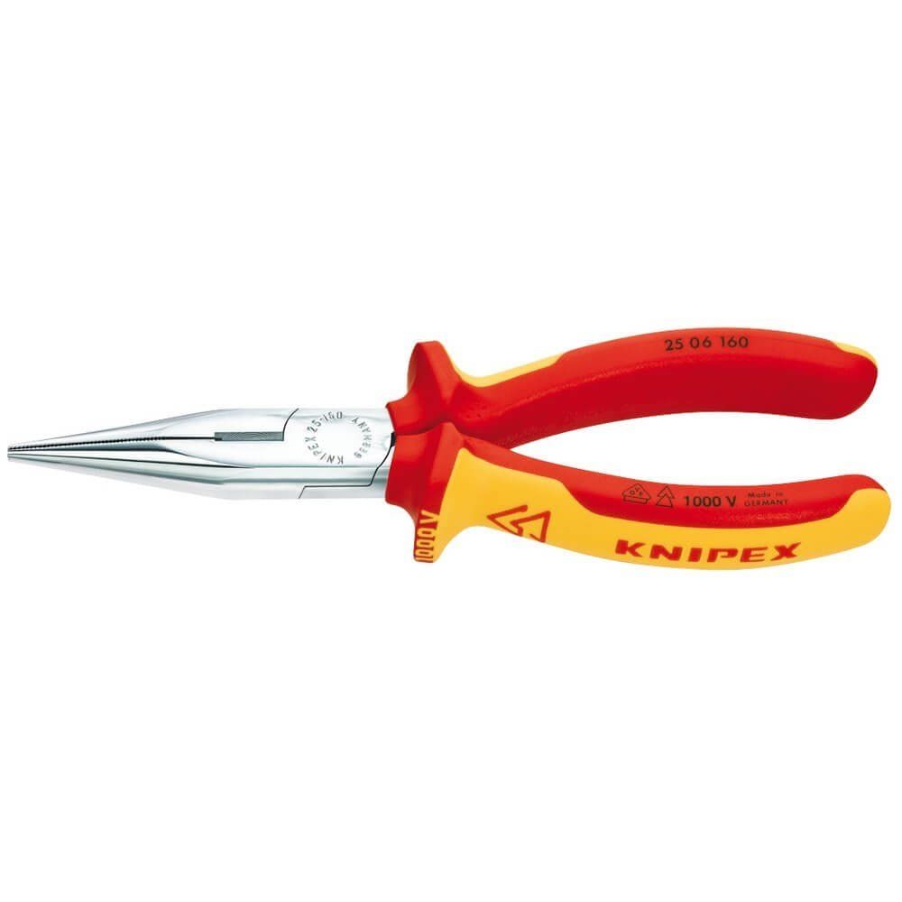 Knipex 25 06 160 SBE Fully Insulated Long Nose Pliers, 160mm - Image 1