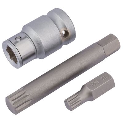 Draper Expert 83566 Spline Bit Set 1/2in Sq. Dr. (3 Piece) per set