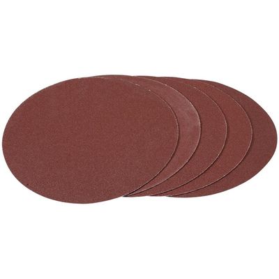 Draper Hook and Loop Aluminium Oxide Sanding Discs, 180mm, 100 Grit (Pack of 5)