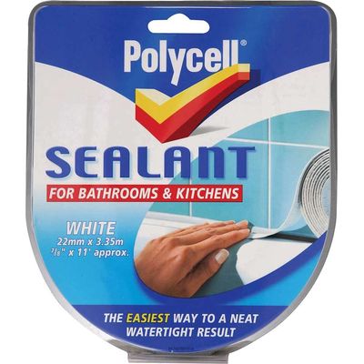 Polycell 6033784 Sealant Strip Kitchen / Bathroom White 22Mm